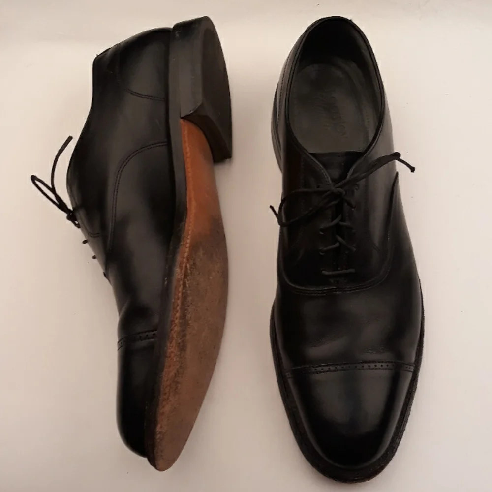 FOOTJOY‎ Classics Black Leather Lace Up Cap Toe 13 B Mens Dress Shoes